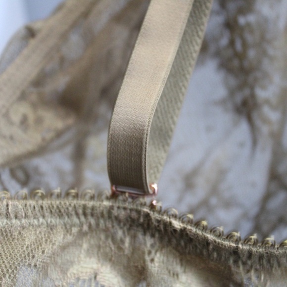 Savage X Fenty Chantilly Cascade Olive Green Bralette Size Medium - Picture 5 of 7